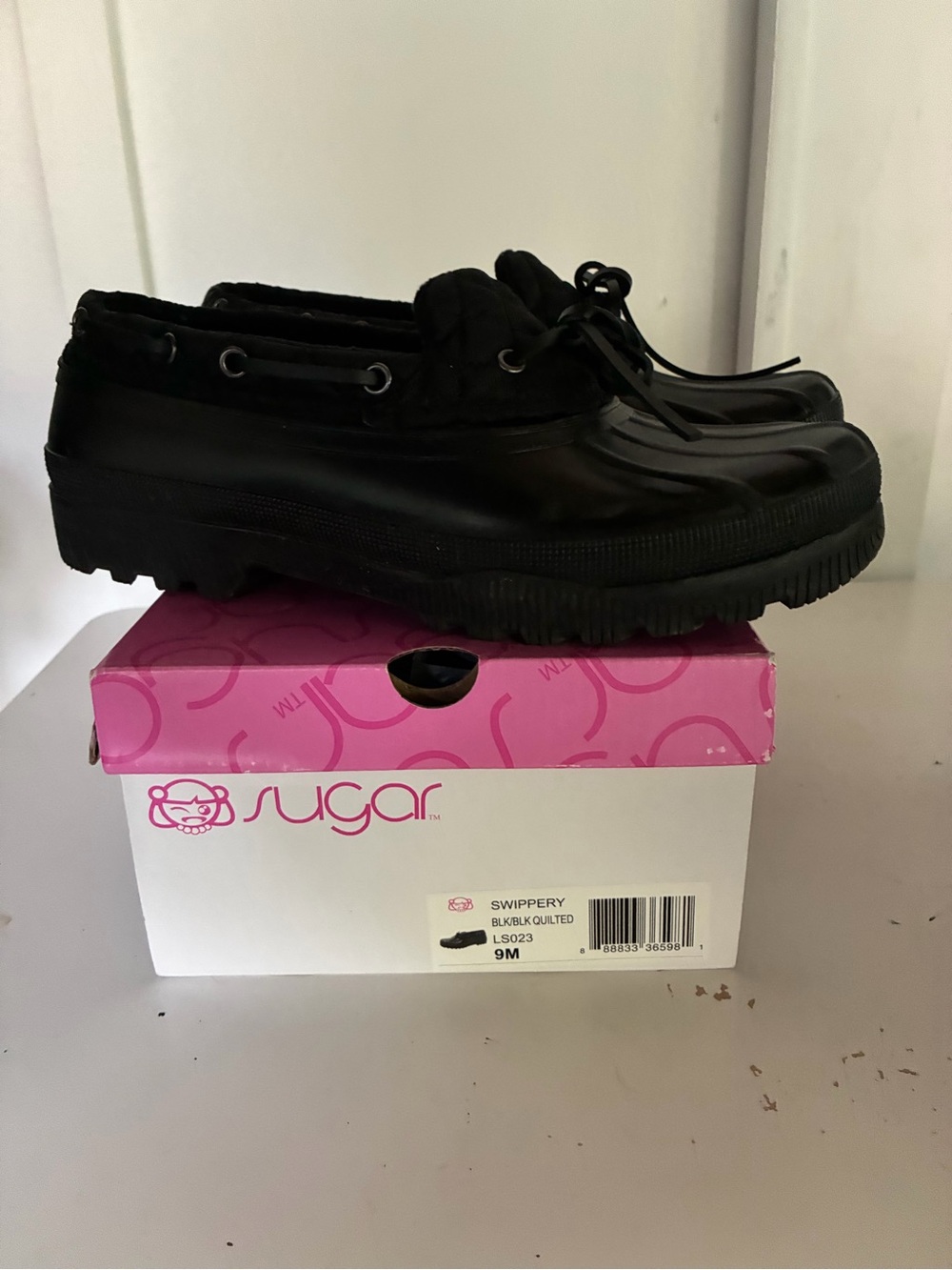 Sugar Black Waterproof Moccasin duck loafers